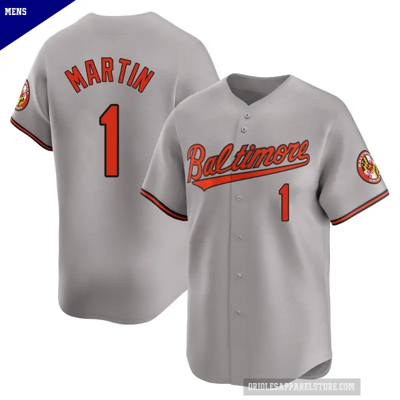 Men's No.1 Richie Martin Baltimore Orioles Gray Limited Road Jersey