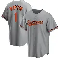 Men's No.1 Richie Martin Baltimore Orioles Gray Replica Road Jersey