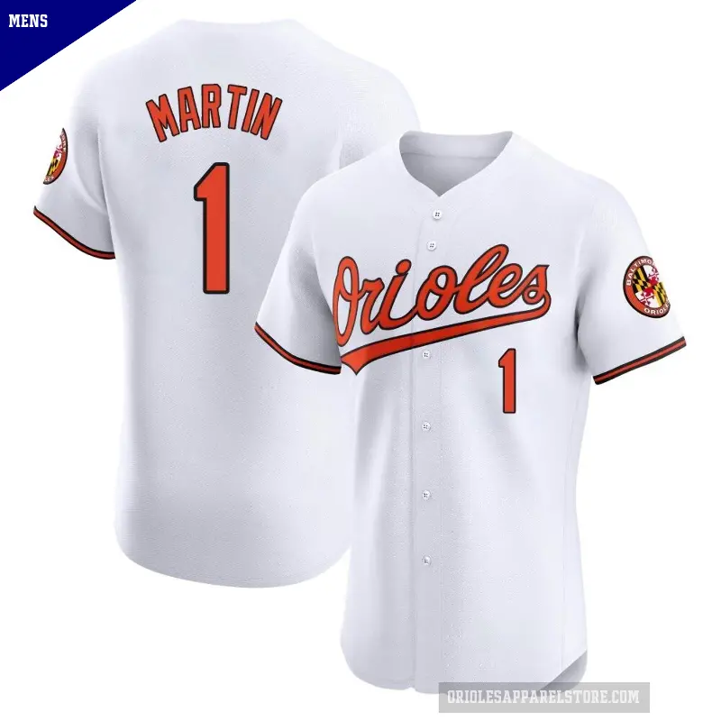 Men's No.1 Richie Martin Baltimore Orioles White Elite Home Jersey