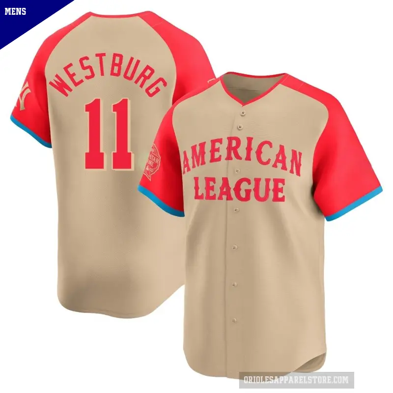 Men's No.11 Jordan Westburg Baltimore Orioles Cream Limited American League 2024 All-Star Game Jersey