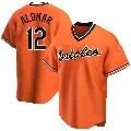 Men's No.12 Roberto Alomar Baltimore Orioles Orange Replica Alternate Cooperstown Collection Jersey