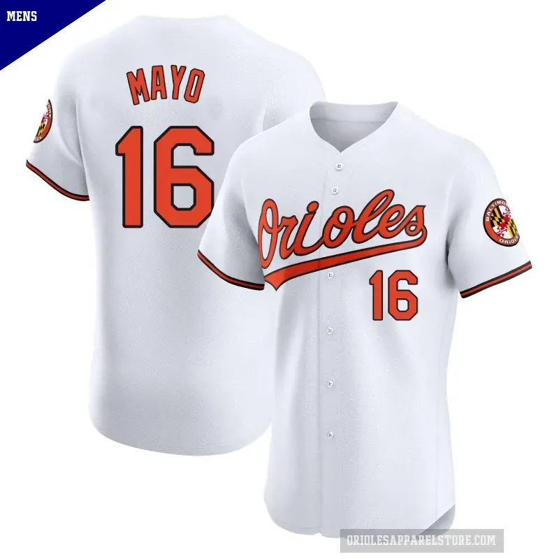 Men's No.16 Coby Mayo Baltimore Orioles White Elite Home Jersey