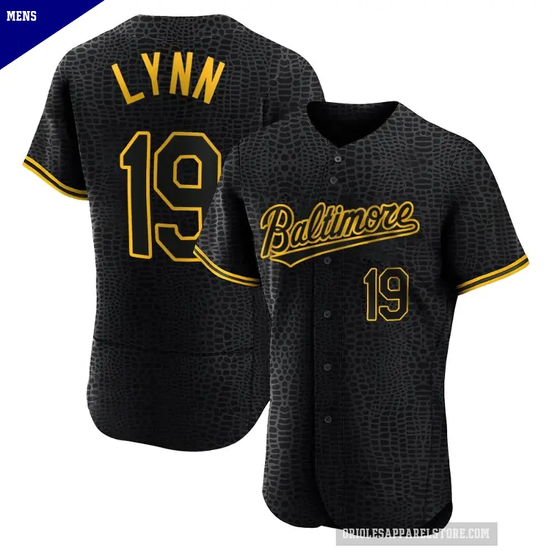 Men's No.19 Fred Lynn Baltimore Orioles Black Authentic Snake Skin City Jersey