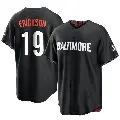Men's No.19 Scott Erickson Baltimore Orioles Black Replica 2023 City Connect Jersey