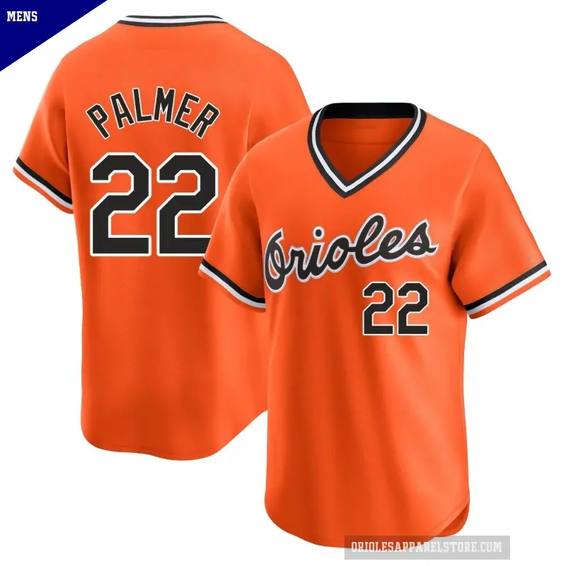 Men's No.22 Jim Palmer Baltimore Orioles Orange Limited Cooperstown Collection Jersey