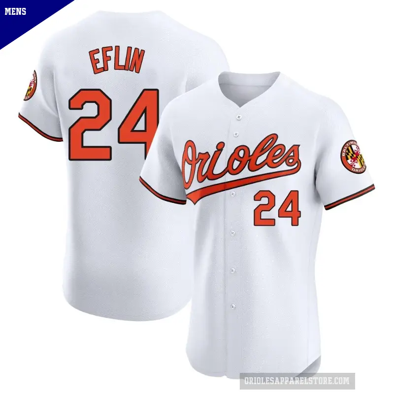 Men's No.24 Zach Eflin Baltimore Orioles White Elite Home Jersey