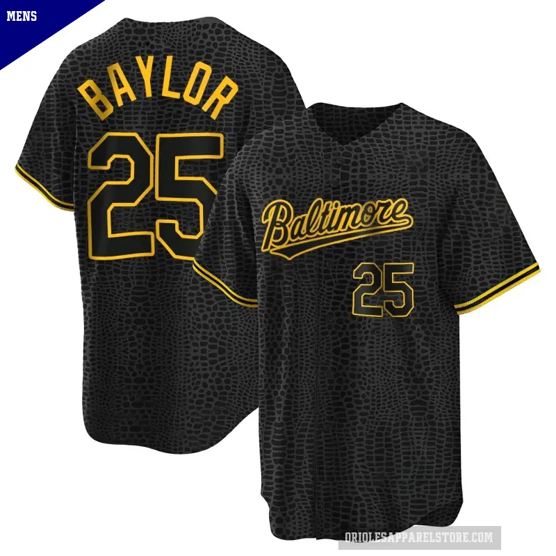 Men's No.25 Don Baylor Baltimore Orioles Black Replica Snake Skin City Jersey