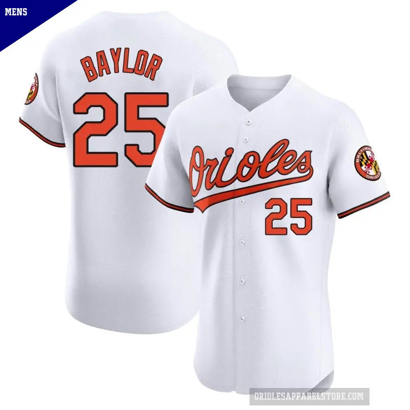 Men's No.25 Don Baylor Baltimore Orioles White Elite Home Jersey