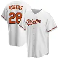 Men's No.28 Trevor Rogers Baltimore Orioles White Replica Home Jersey