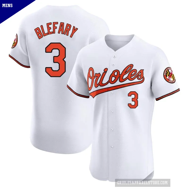 Men's No.3 Curt Blefary Baltimore Orioles White Elite Home Jersey