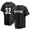 Men's No.32 Matt Harvey Baltimore Orioles Black Replica 2023 City Connect Jersey