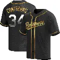 Men's No.34 Roansy Contreras Baltimore Orioles Gold Replica Black en Alternate Jersey