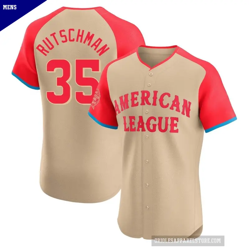 Men's No.35 Adley Rutschman Baltimore Orioles Cream Elite American League 2024 All-Star Game Jersey