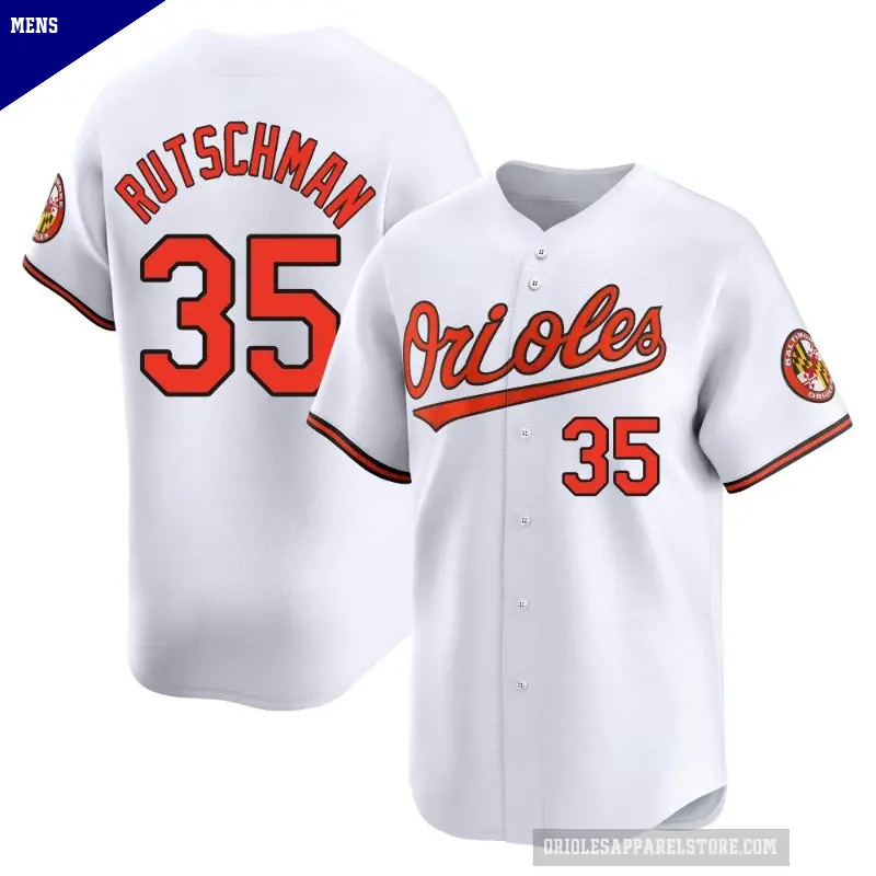 Men's No.35 Adley Rutschman Baltimore Orioles White Limited Home Jersey
