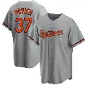 Men's No.37 Cade Povich Baltimore Orioles Gray Replica Road Jersey