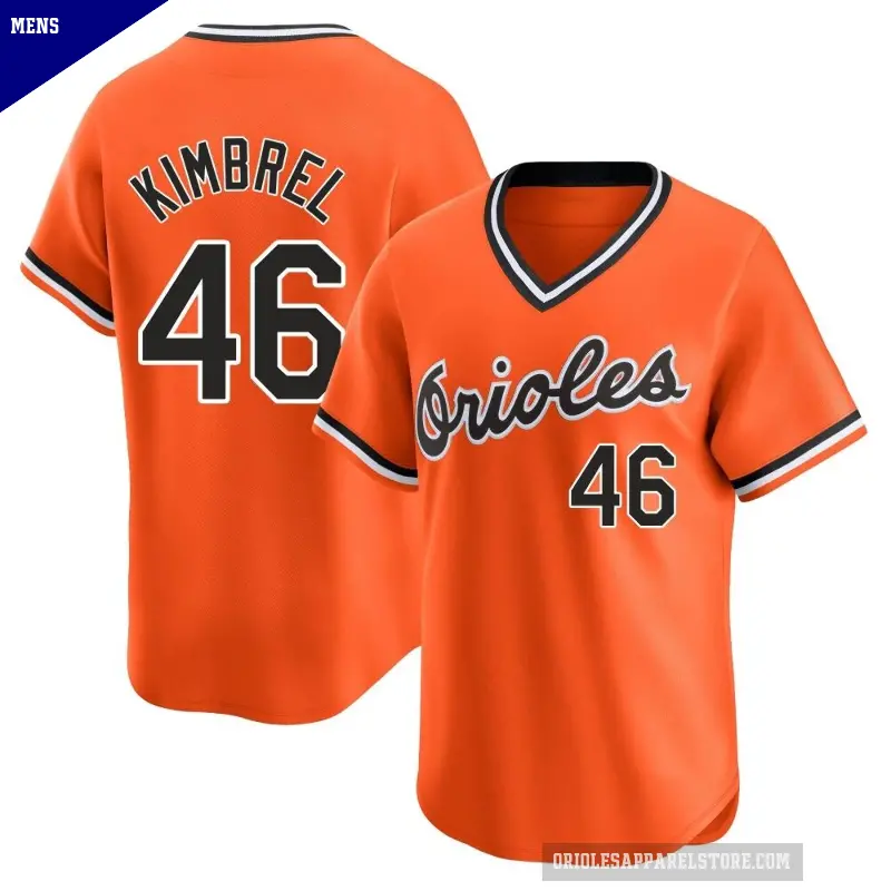 Men's No.46 Craig Kimbrel Baltimore Orioles Orange Limited Cooperstown Collection Jersey
