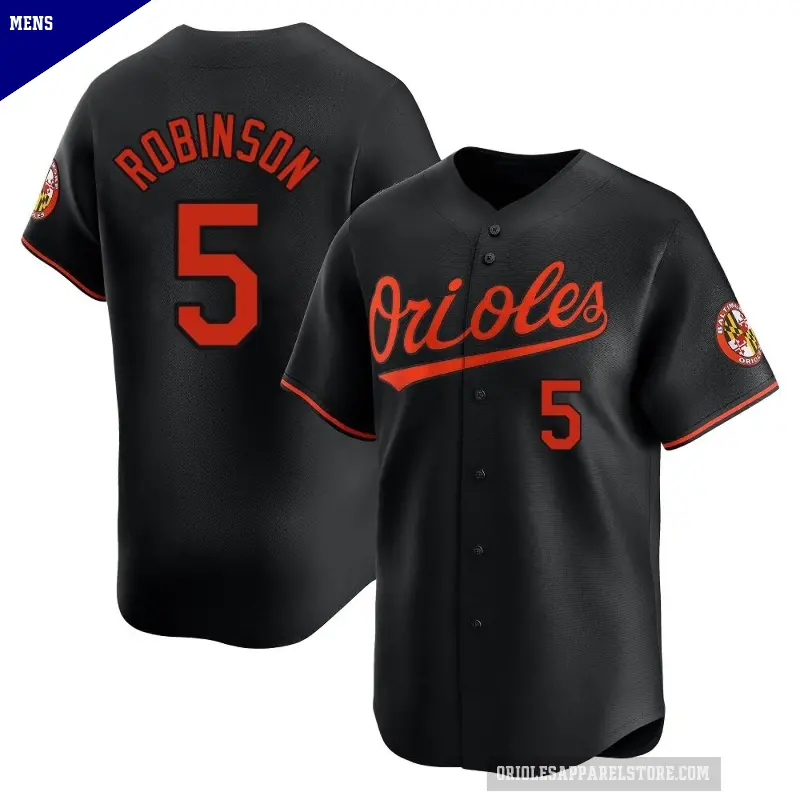 Men's No.5 Brooks Robinson Baltimore Orioles Black Limited Alternate Jersey