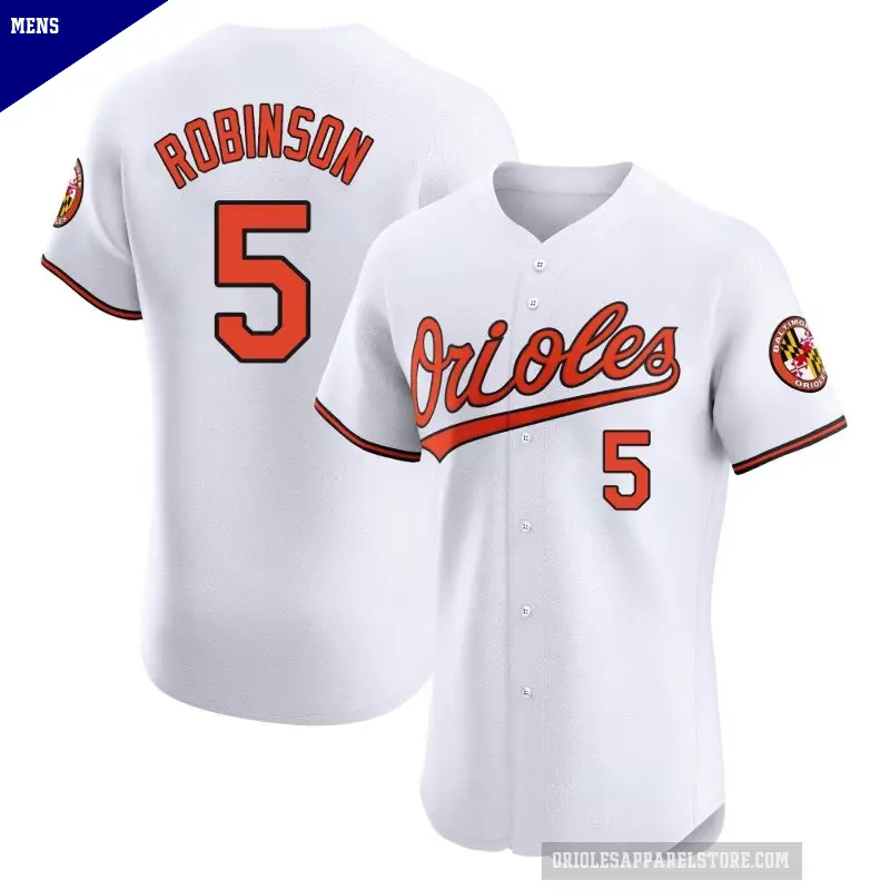 Men's No.5 Brooks Robinson Baltimore Orioles White Elite Home Jersey