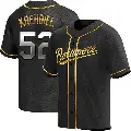 Men's No.52 Joey Krehbiel Baltimore Orioles Gold Replica Black en Alternate Jersey