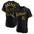 Men's No.53 Luis Gonzalez Baltimore Orioles Black Authentic Snake Skin City Jersey