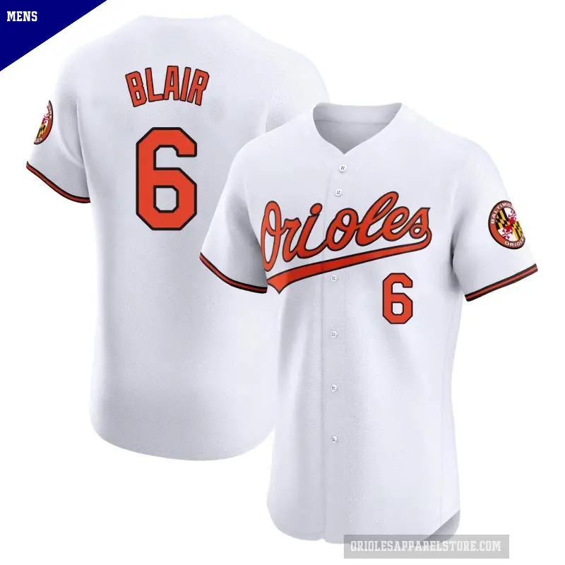 Men's No.6 Paul Blair Baltimore Orioles White Elite Home Jersey