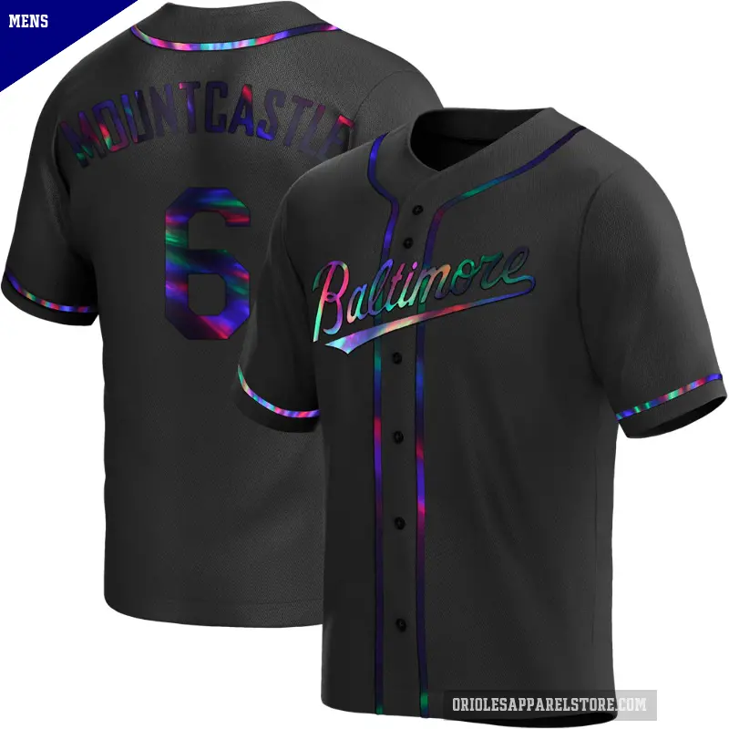 Men's No.6 Ryan Mountcastle Baltimore Orioles Black Replica Holographic Alternate Jersey