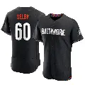 Men's No.60 Colin Selby Baltimore Orioles Black Authentic 2023 City Connect Jersey