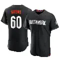Men's No.60 Mychal Givens Baltimore Orioles Black Authentic 2023 City Connect Jersey