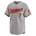 Men's No.7 Jackson Holliday Baltimore Orioles Gray Limited Road Jersey