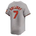 Men's No.7 Jackson Holliday Baltimore Orioles Gray Limited Road Jersey
