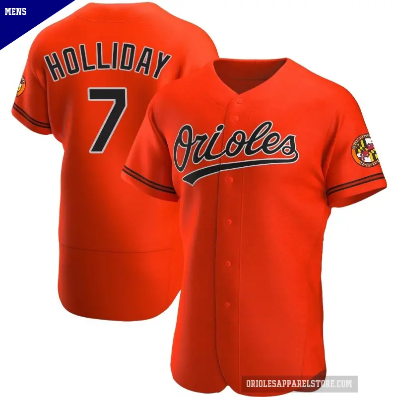 Men's No.7 Jackson Holliday Baltimore Orioles Orange Authentic Alternate Jersey
