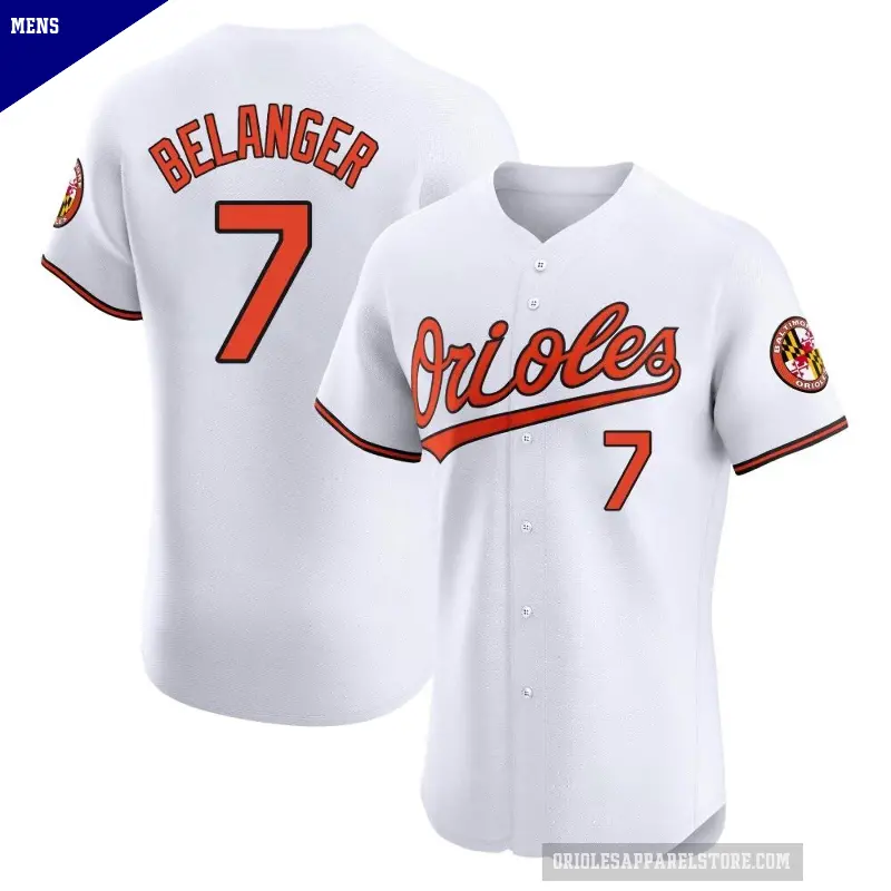 Men's No.7 Mark Belanger Baltimore Orioles White Elite Home Jersey