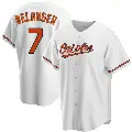 Men's No.7 Mark Belanger Baltimore Orioles White Replica Home Jersey