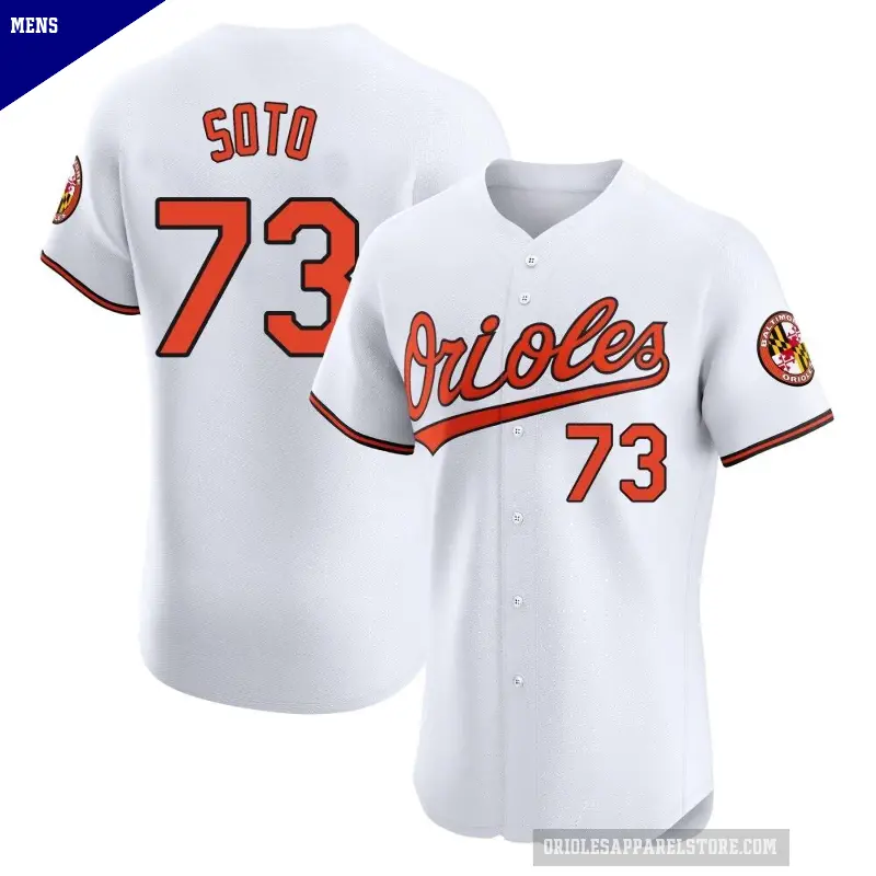 Men's No.73 Livan Soto Baltimore Orioles White Elite Home Jersey