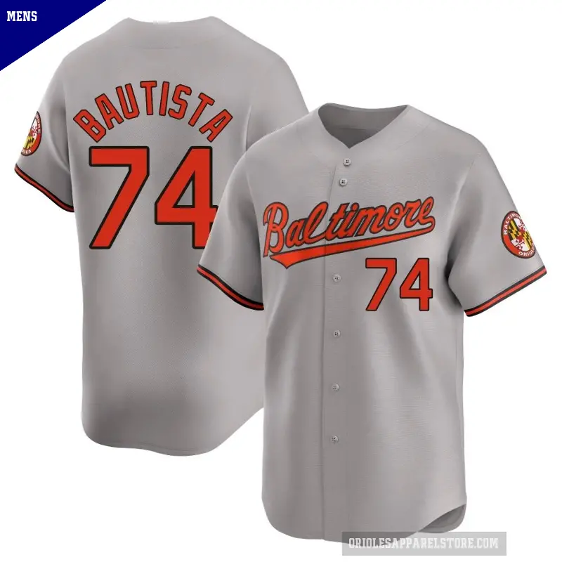 Men's No.74 Felix Bautista Baltimore Orioles Gray Limited Road Jersey
