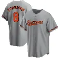 Men's No.8 Andy Etchebarren Baltimore Orioles Gray Replica Road Jersey