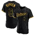 Men's No.8 Cal Ripken Baltimore Orioles Black Authentic Snake Skin City Jersey
