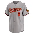 Men's No.8 Cal Ripken Baltimore Orioles Gray Limited Road Jersey