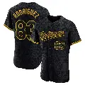 Men's No.83 Elvin Rodriguez Baltimore Orioles Black Authentic Snake Skin City Jersey