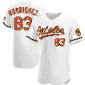 Men's No.83 Elvin Rodriguez Baltimore Orioles White Authentic Home Jersey