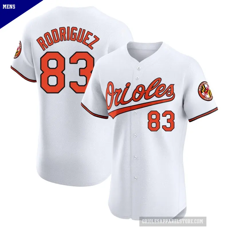 Men's No.83 Elvin Rodriguez Baltimore Orioles White Elite Home Jersey