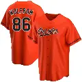 Men's No.86 Grant Wolfram Baltimore Orioles Orange Replica Alternate Jersey