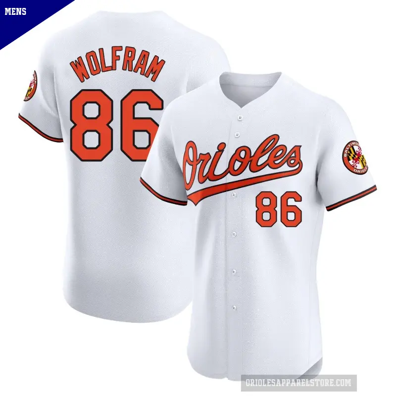 Men's No.86 Grant Wolfram Baltimore Orioles White Elite Home Jersey