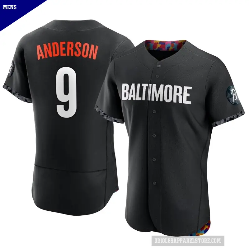 Men's No.9 Brady Anderson Baltimore Orioles Black Authentic 2023 City Connect Jersey