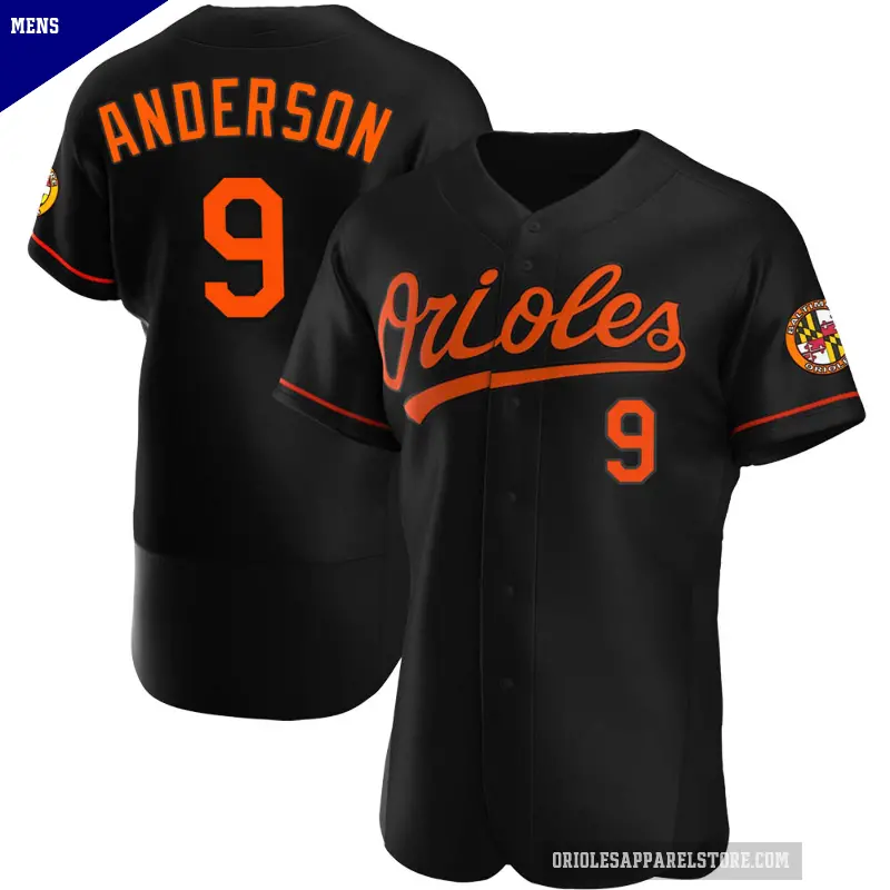 Men's No.9 Brady Anderson Baltimore Orioles Black Authentic Alternate Jersey