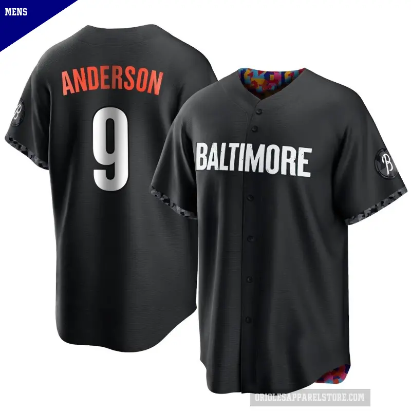 Men's No.9 Brady Anderson Baltimore Orioles Black Replica 2023 City Connect Jersey