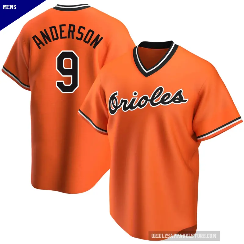 Men's No.9 Brady Anderson Baltimore Orioles Orange Replica Alternate Cooperstown Collection Jersey