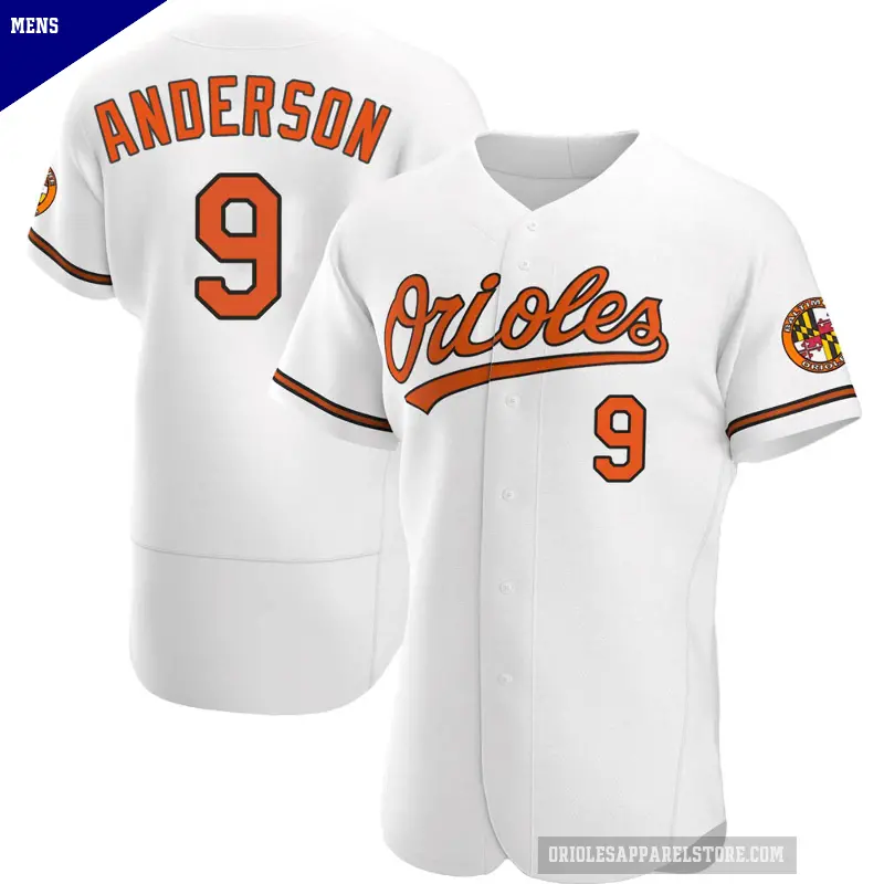Men's No.9 Brady Anderson Baltimore Orioles White Authentic Home Jersey