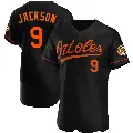 Men's No.9 Reggie Jackson Baltimore Orioles Black Authentic Alternate Jersey