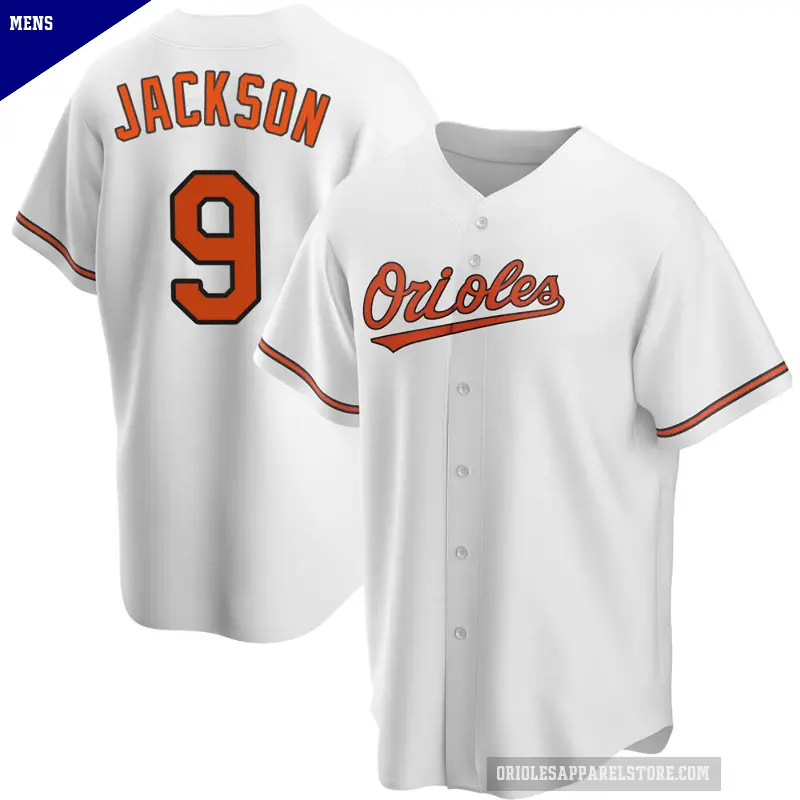 Men's No.9 Reggie Jackson Baltimore Orioles White Replica Home Jersey